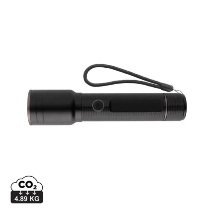 RCS recycled aluminum USB-rechargeable heavy duty torch - hospitality