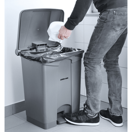 Rectangular waste container with treadle, 87L, 604x412x(H)820mm - hospitality