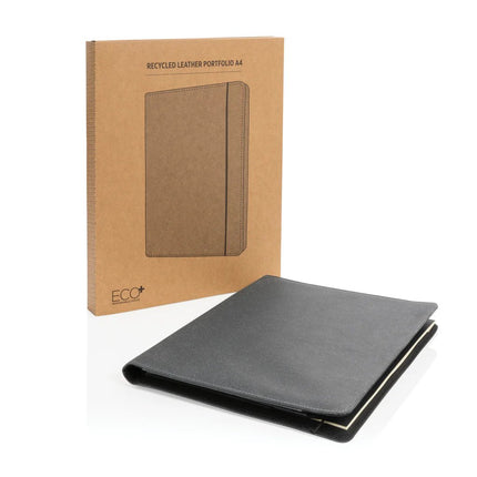 Recycled leather A4 portfolio - hospitality