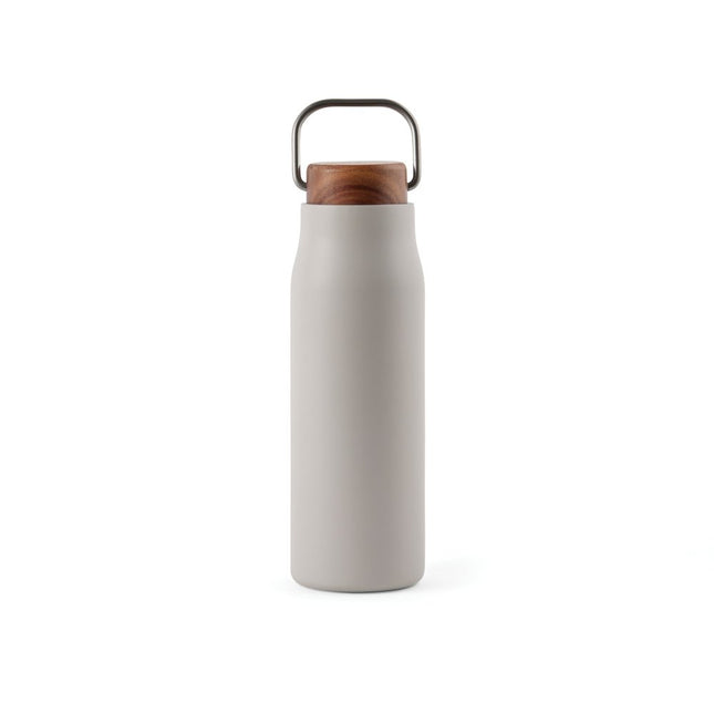 Recycled Vacuum bottle 300ml with acacia wood lid pack of 25 - hospitality
