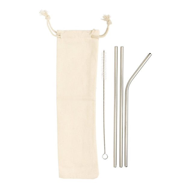 Reusable stainless steel 3 pcs straw set pack of 250 - hospitality