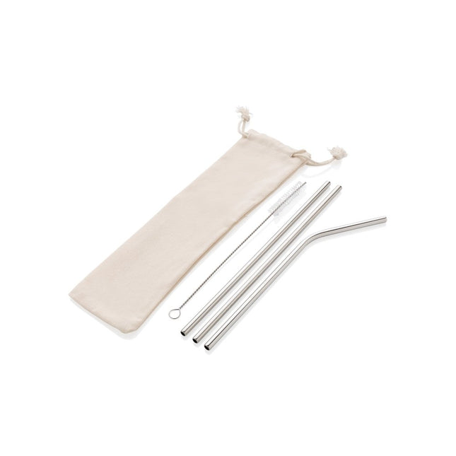 Reusable stainless steel 3 pcs straw set pack of 250 - hospitality
