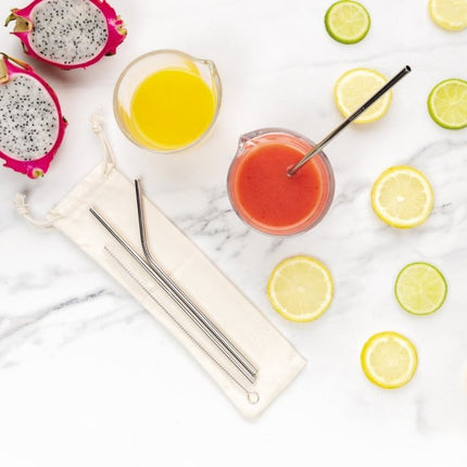 Reusable stainless steel 3 pcs straw set pack of 250 - hospitality