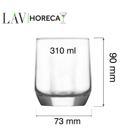 Riga Old Fashioned Glass 310ml - Lowball Whisky Glass With Thick Base For Stable Ice Drinks - hospitality