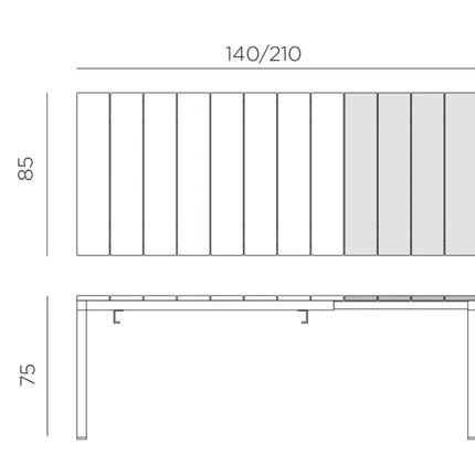 Rio Alu 140 Extensible Table - hospitality
