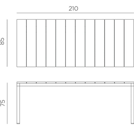 Rio Alu 210 Fixed Table - hospitality