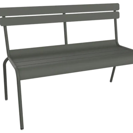 Black Fermob Luxembourg 2/3-seater outdoor bench with backrest