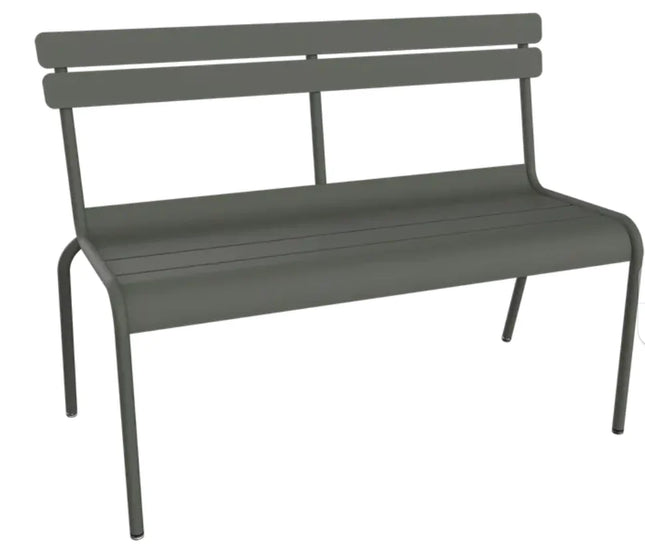 Black Fermob Luxembourg 2/3-seater outdoor bench with backrest