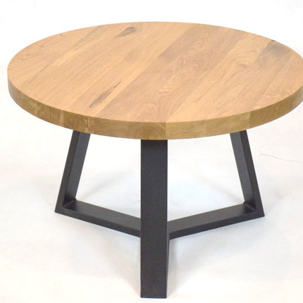 Oval Classic Round solid oak coffee table for hotels, restaurants and offices – made to order, logo engraving available