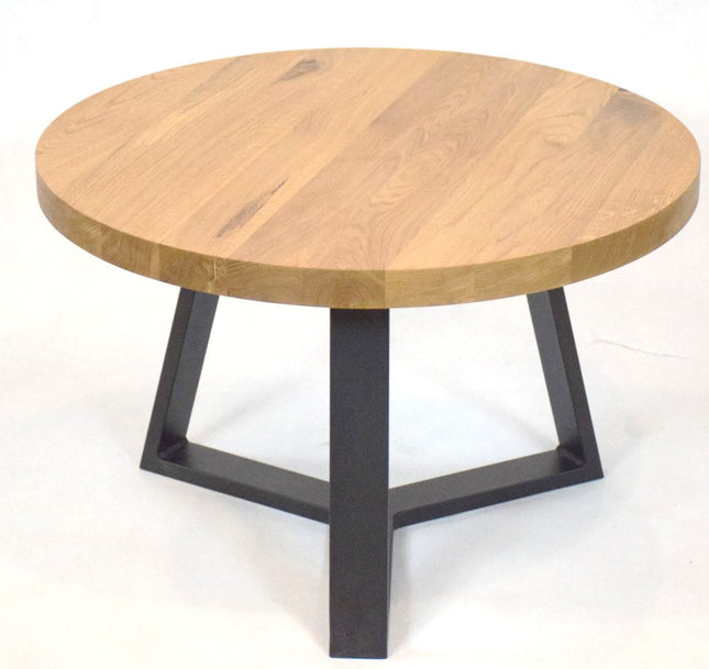 Oval Classic Round solid oak coffee table for hotels, restaurants and offices – made to order, logo engraving available