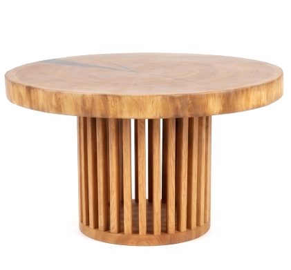 Oval Nature Arcade Live Edge Round solid oak coffee table for hotels, restaurants and offices – made to order, logo engraving available