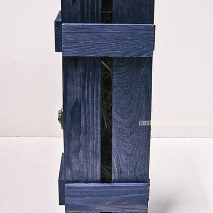 Rustic Bottle Box - Blue Single Bottle - hospitality