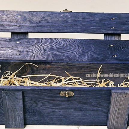 Rustic Bottle Box - Blue Single Bottle - hospitality