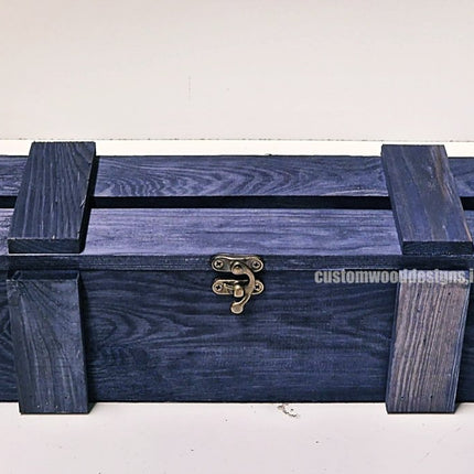 Rustic Bottle Box - Blue Single Bottle - hospitality
