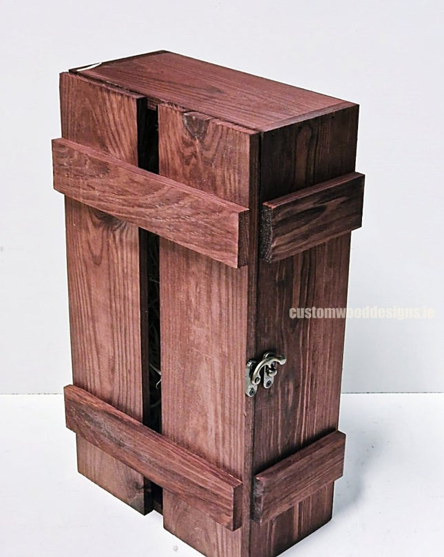 Rustic Bottle Box - Burgundy Double x 25 - hospitality