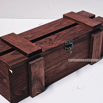 Rustic Bottle Box - Burgundy Single x 25 - hospitality