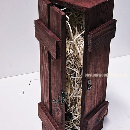 Rustic Bottle Box - Burgundy Single x 25 - hospitality