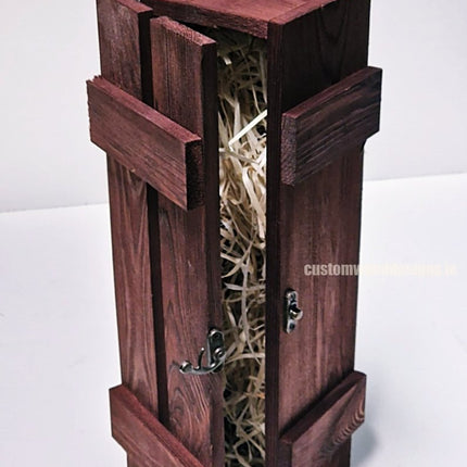 Rustic Bottle Box - Burgundy Single x 25 - hospitality