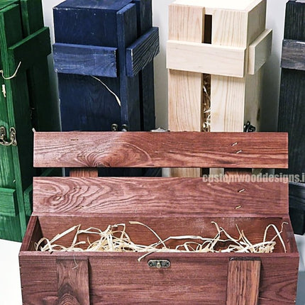 Rustic Bottle Box - Burgundy Single x 25 - hospitality