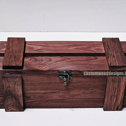Rustic Bottle Box - Burgundy Single x 25 - hospitality