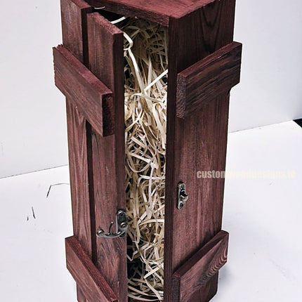 Rustic Bottle Box - Burgundy Single x 25 - hospitality