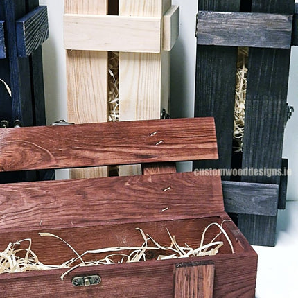 Rustic Bottle Box - Burgundy Single x 25 - hospitality