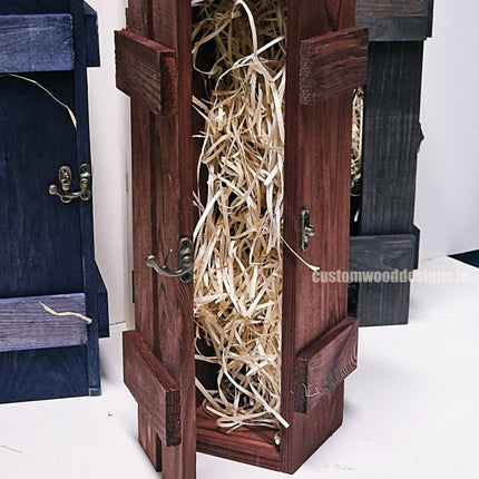 Rustic Bottle Box - Burgundy Single x 25 - hospitality