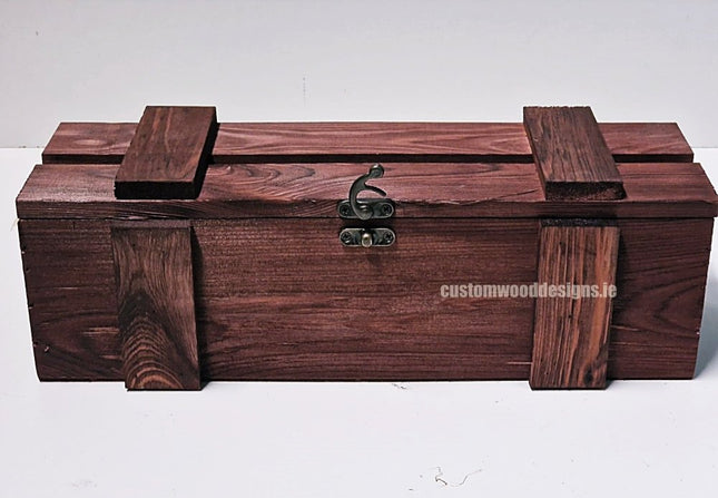 Rustic Bottle Box - Burgundy Single x 25 - hospitality