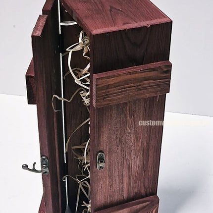 Rustic Bottle Box - Burgundy Single x 25 - hospitality