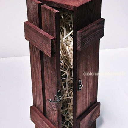 Rustic Bottle Box - Burgundy Single x 25 - hospitality
