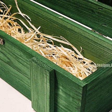 Rustic Bottle Box - Green Single x 25 - hospitality