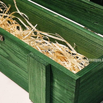 Rustic Bottle Box - Green Single x 25 - hospitality