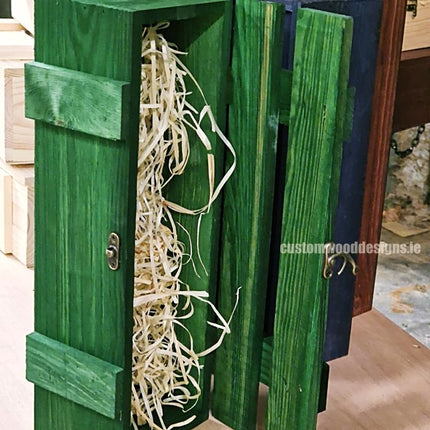 Rustic Bottle Box - Green Single x 25 - hospitality