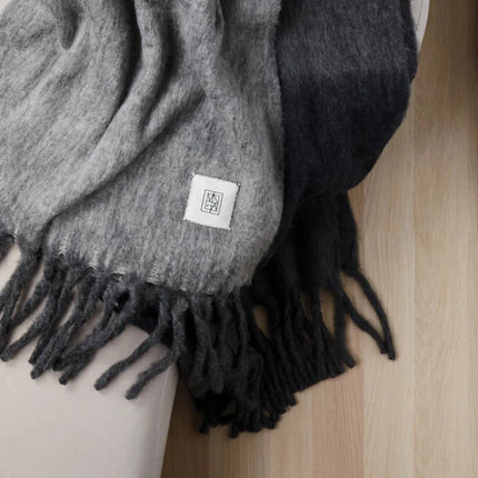 Salett Wool Blend Blanket From The Salett Collection Featuring Brushed Wool Texture - hospitality
