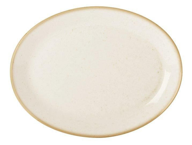 Sand oval plate, 240x190mm - hospitality