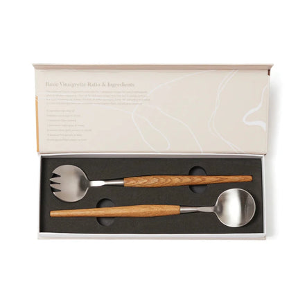 Scandinavian Minimalist Serving Cutlery With Oak Handles In Stainless Steel From The Atelier Collection - hospitality