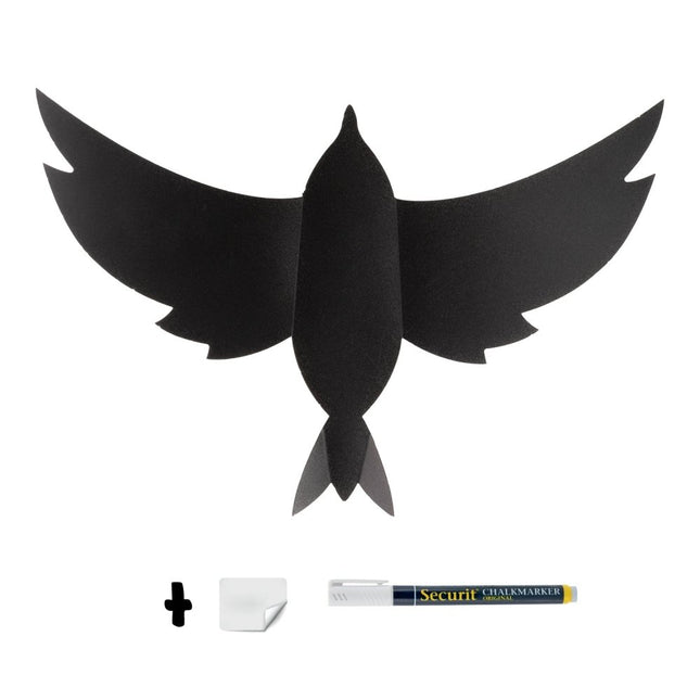 Securit 3D Bird Wall Chalkboards Black 14 X 21.6 X 1 Cm Pack Of 10 - hospitality