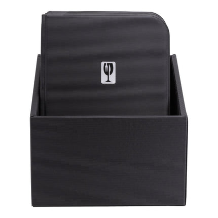Securit® A4 Essential Menu Holder Box Set 10 pcs – Black 27,5x34,5x19,5cm – Pack of 2 | Restaurant Menu Covers - hospitality