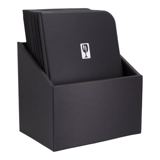 Securit® A4 Essential Menu Holder Box Set 10 pcs – Black 27,5x34,5x19,5cm – Pack of 2 | Restaurant Menu Covers - hospitality