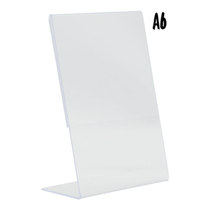 Securit Acrylic Transparent Poster Frames L Shaped Portrait A6 Pack Of 6 - hospitality