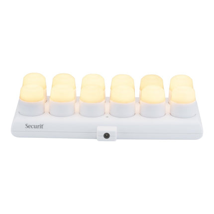 Securit® Amsterdam Rechargeable Tea Lights Warm White (6 Sets of 12) + 4 Replacement Tea Lights Lighting Set | Hospitality Trade Pack - hospitality