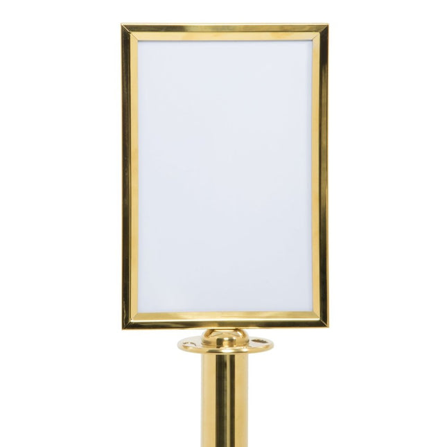 Securit Barriers Systems Classic Sign Gold Pack of 5 - hospitality
