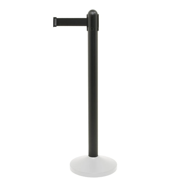 Securit Barriers Systems Retractable Coated Black Pole 95x6.4x6.4cm - hospitality