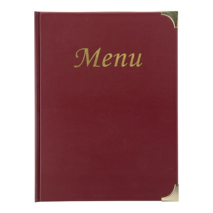 Securit Basic Wine Red Menu Holders Pack of 10 Eight A4 Page Capacity - hospitality