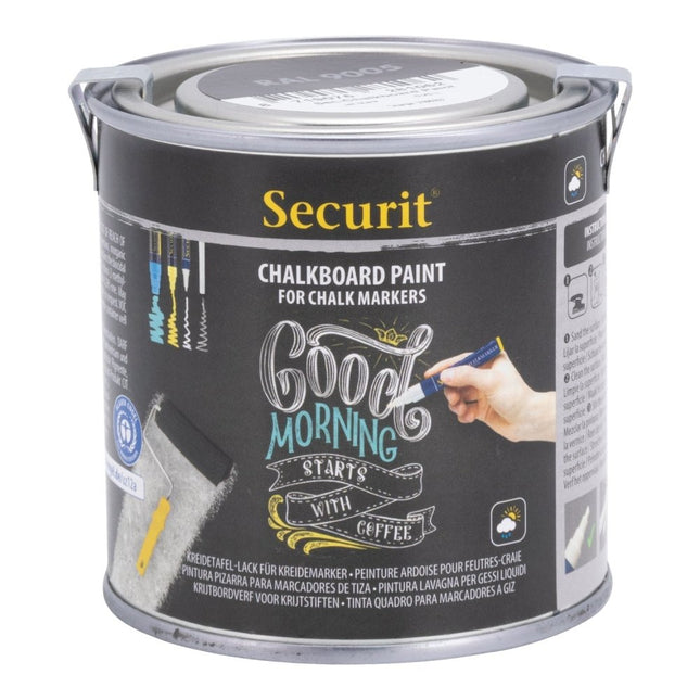Securit® Black Paint 250 ml + Waterproof Markers + Stencils + Cleaner Chalk Wall Kit | Hospitality Trade Pack - hospitality