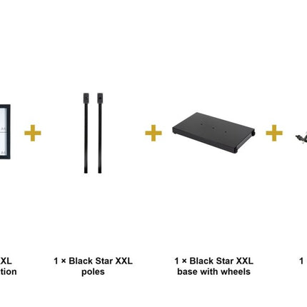 Securit® Black Star XXL 8A4 LED Information Display Set – Display + Poles & Base + Battery | Hospitality Trade Pack - hospitality