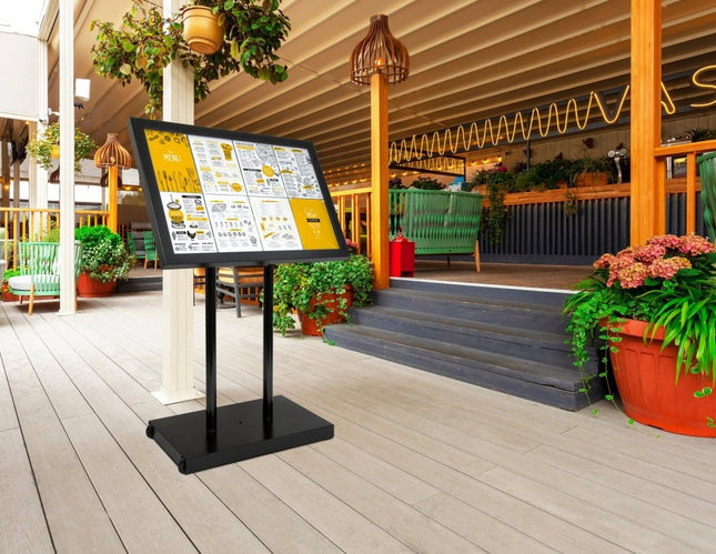 Securit® Black Star XXL 8A4 LED Information Display Set – Display + Poles & Base + Battery | Hospitality Trade Pack - hospitality