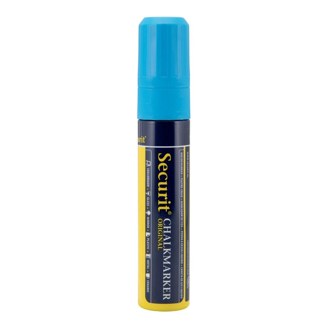 Securit Blue Chalk Markers Pack of 12 Liquid Chalk Markers 7 to 15mm Nib - hospitality