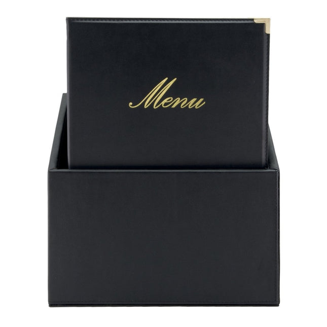 Securit Boxes Classic Menu Holders Black 35x28x19.8cm Pack of 2 - hospitality