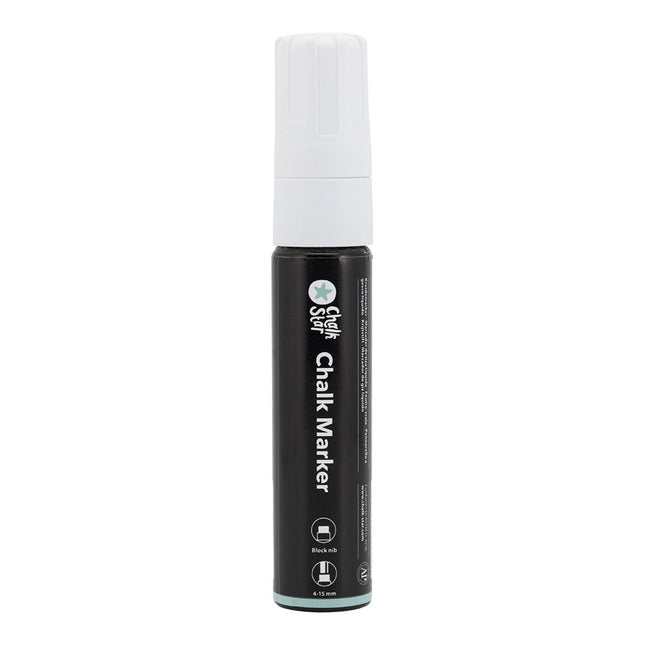 Securit® Chalk Marker Large Block Nib in White – Pack of 10 | Professional Chalk Markers - hospitality